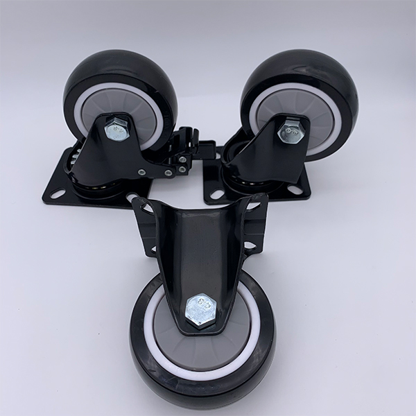 5'' 6'' 8'' Rigid Fixed Plate Black Industrial Heavy Duty Caster