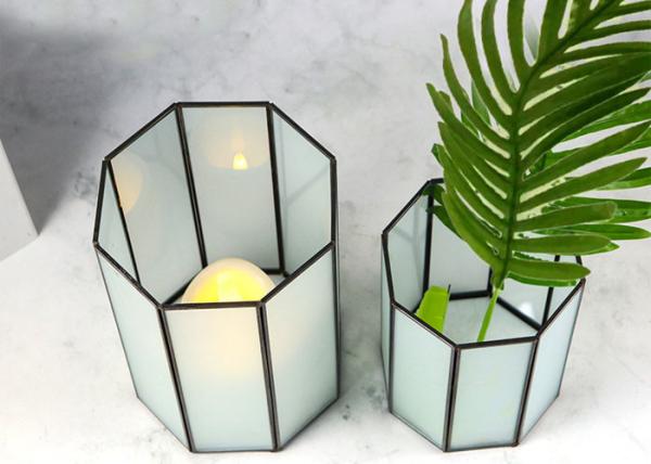Frosted octagonal dry flower decorative glass artifact vase lamp light cover storage box Yiwu wholesale