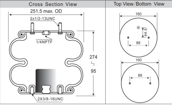 Connect Air Springs Bag Replaces W01-358-6905/2B9-206/ FD200-19315/Universal Pickup Truck Air Bag