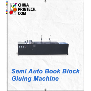 Semi Auto Book Block Gluing Machine for Sewn Book Back Gluing with Cold Roller,