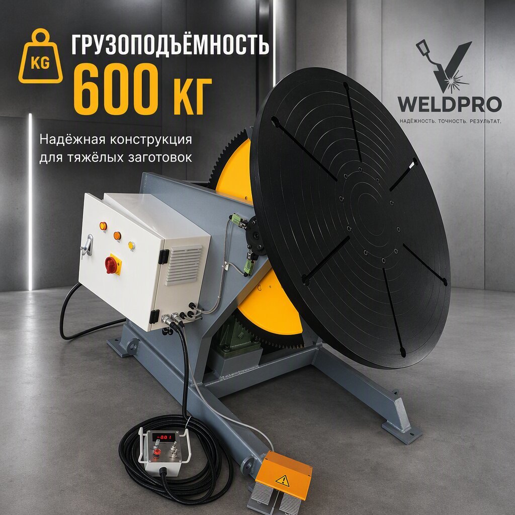 WELDPRO 600 KG Industrial Welding Positioner for Heavy Workpiece Rotation