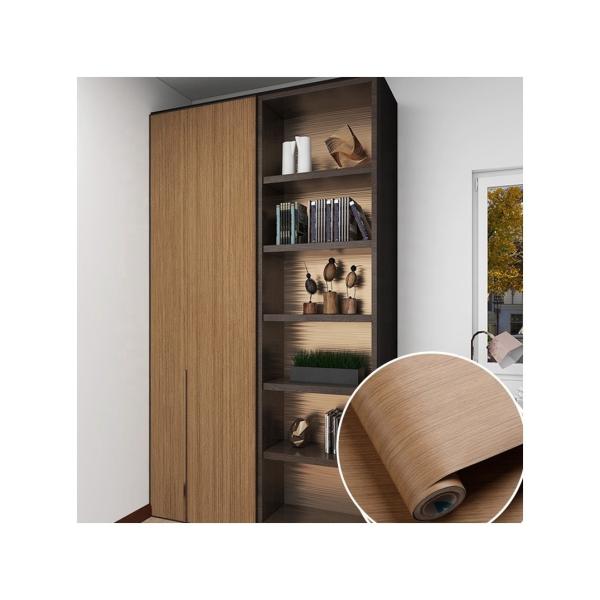 Decorative Wood Color Furniture Sticker with Embossed Design Mildewproof