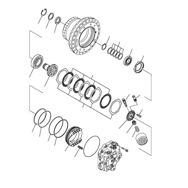 PC400-7 PC450-7 Экскаватор путевой двигатель, 208-27-00252 208-27-00241 Финальный привод Assy