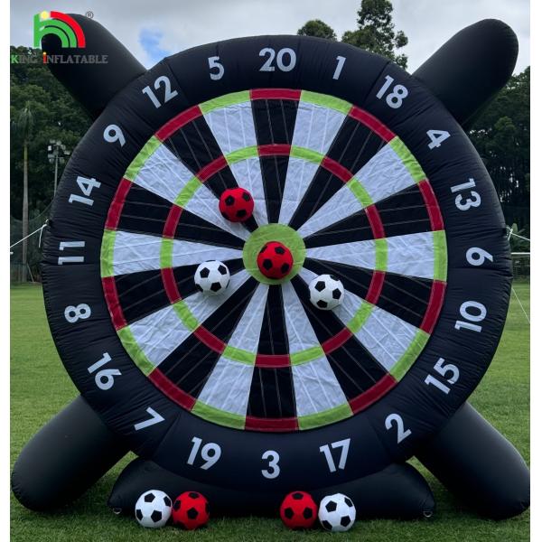 Outdoor Inflatable Soccer Darts Board With 8pcs Soccer Ball 370W Blower Support Frame For Kick Dartboard Sport Game