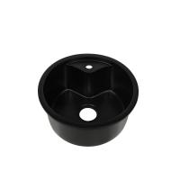 évier de cuisine en pierre de quartz rond simple de cuvette de 45cm avec un trou de robinet