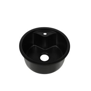 quartzo redondo da bacia de 45cm banca da cozinha de pedra de único com um furo