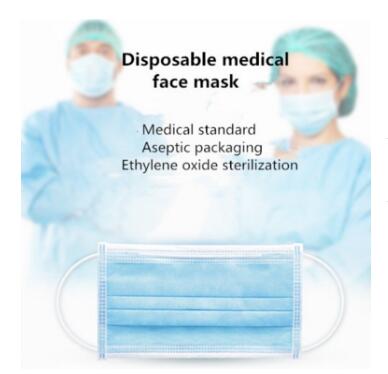 Sterile Disposable Surgical Mask Blue Non Woven Fabric Material Anti Virus