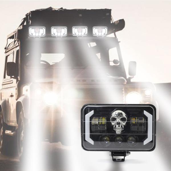Skull 5 Inch Aluminum 80V Muti Color Universal Motorcycle LED Fog Light