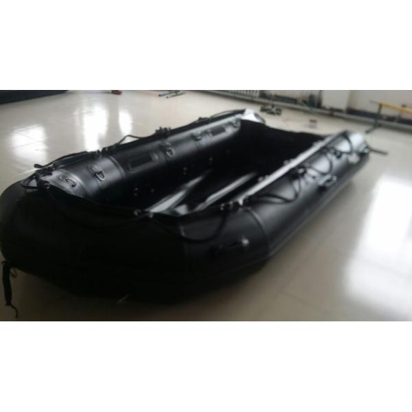 1.2mm PVC Military Attack Boats For Patrol , Black Color Aluminum Floor