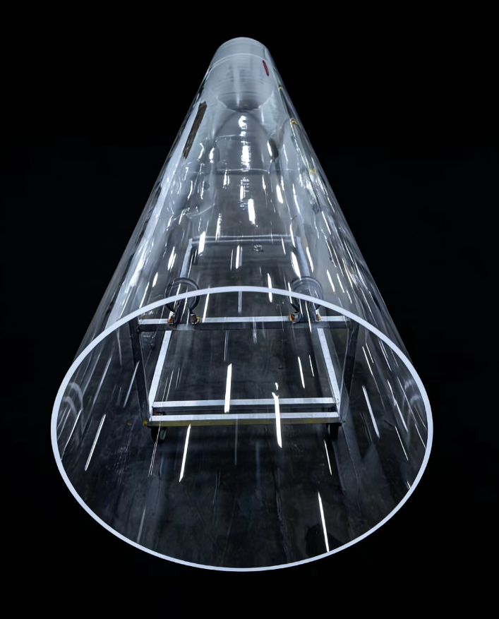 Clear Quartz Tube Ozone Free Polished Customizable for Heater / Tube Furnace