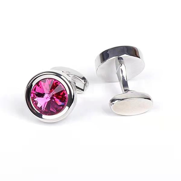 Cat Eye Diamond Men'S Shirt Cufflinks Circular Alloy Material 16mm Size