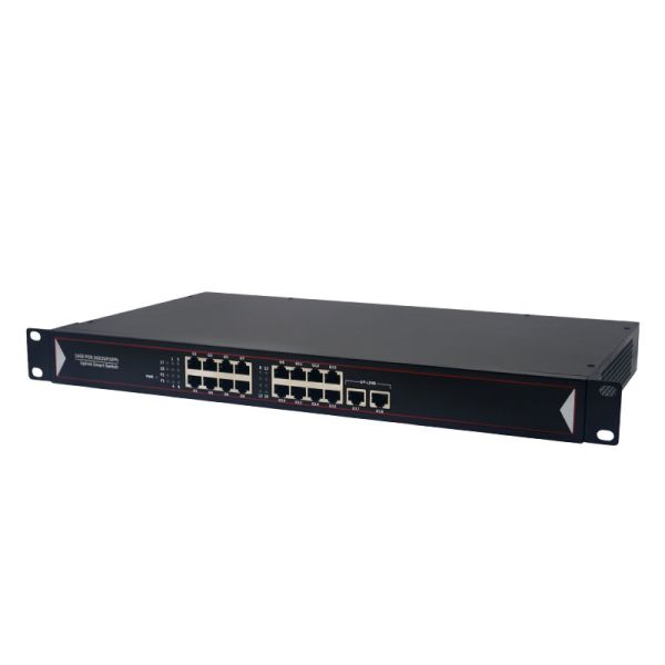 Enterprise Grade 1000 Mbps POE Switch 19 Inch 16 Port 2 Gigabit Uplink Ports