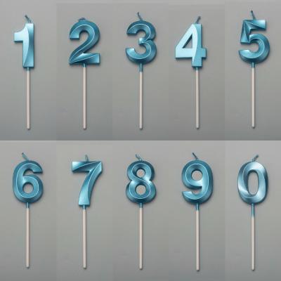 Wholesale Number Candles Gold-Plated 0-9 Wax Cake Candle Mini Cake Shaped Candles