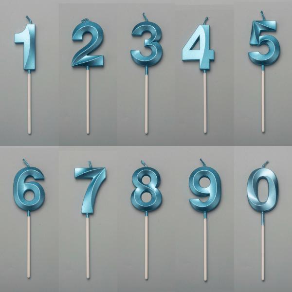 Wholesale Number Candles Gold-Plated 0-9 Wax Cake Candle Mini Cake Shaped Candles