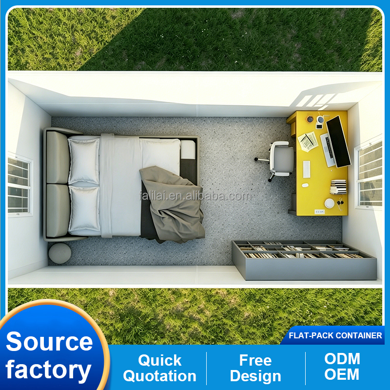 20ft Prefab Container House Flat Pack Container House Mobile Container Home Living Tiny House with Bathroom Modern Design