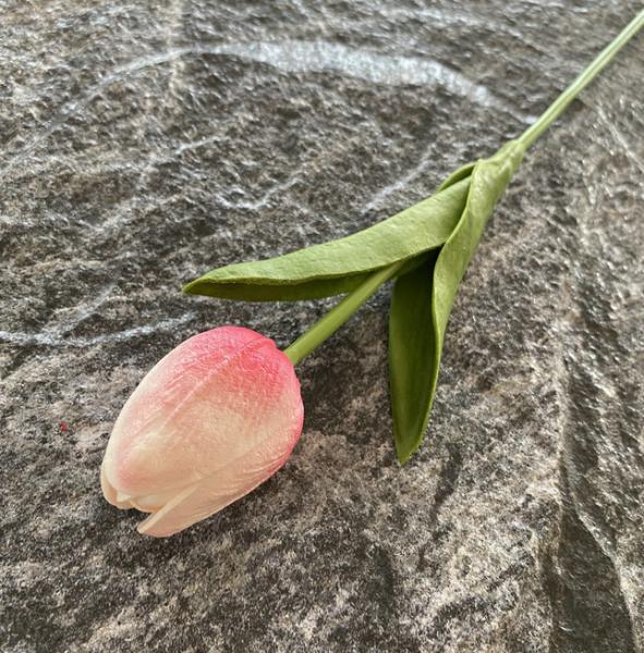 Indoor Faux Single Branch Pvc Soft Feeling Plastic Artificial Real Touch Tulip Flowers