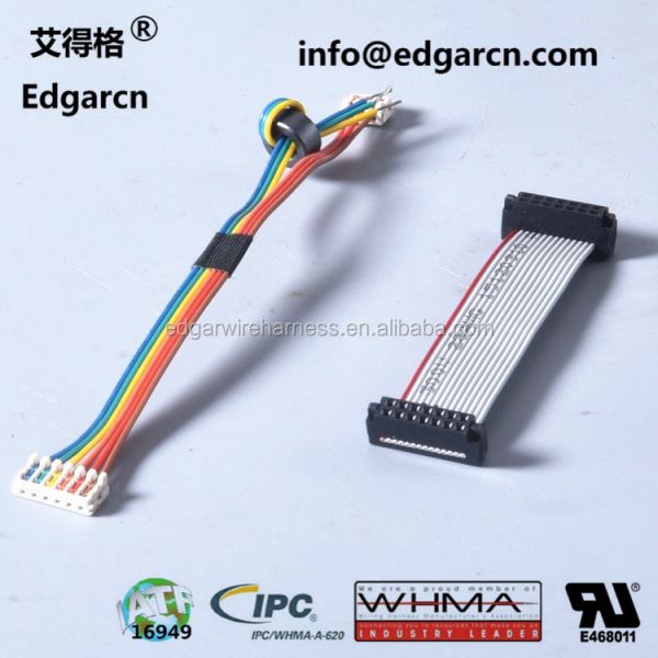 IDC Connector Closed End Type Cable Assembly for PCBA AMP 2.54 Mm Mirror Wire Harness for Truck Pin Connector Automobile Edgarcn