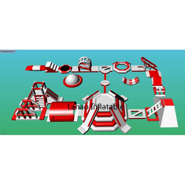 0.9mm PVC Tarpaulin Inflatable Aqua Park Water Game 30x20m Fire - Proof