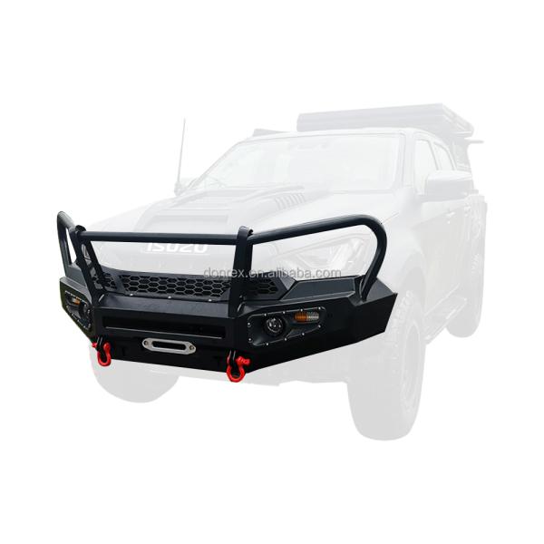 Install Original Car Hole Off Road Steel Heavy Duty Winch Bumper Guard for ISUZU Dmax