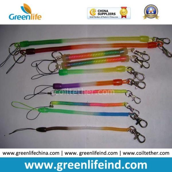 Green Big Plastic Alligator Clip with Slim Coil Cord Anti Wind Rope for Hat