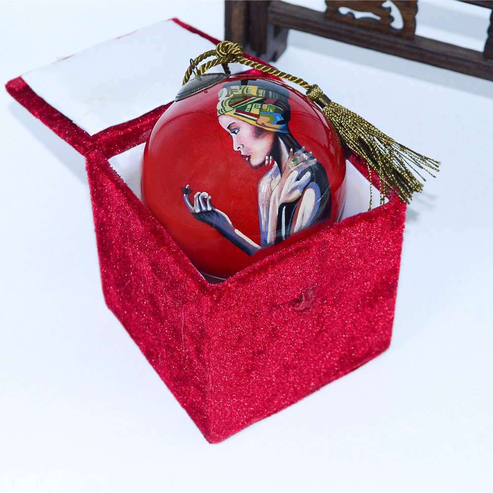 Customisable Artist-handpainted Christmas Baubles for Festive Decorations