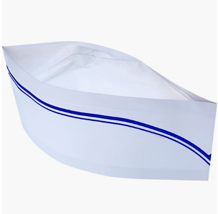 Haixin Health Paper Forage Hat Kitchen Caps Non-Woven Paper Fiber Boat Cap for Kit Adults Restaurant Kitchen Caps White