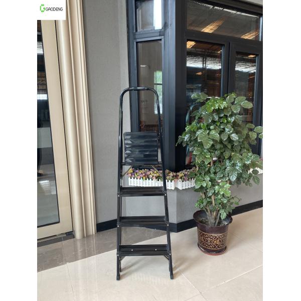 3 Foot 4 Step Ladder Aluminium 6063 Wear Resistant Black