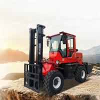 caminhão de empilhadeira vermelho Off Road do transporte de materiais 2000lbs com o tanque de óleo 75L
