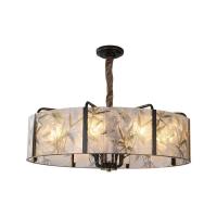 Support de cuivre de lampe en verre E14 de feuille d'émail de lumière en bambou de lustre