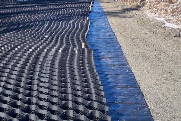 HDPE Textured Perforated Geocell Fabric Gravel Grid For Road Construction