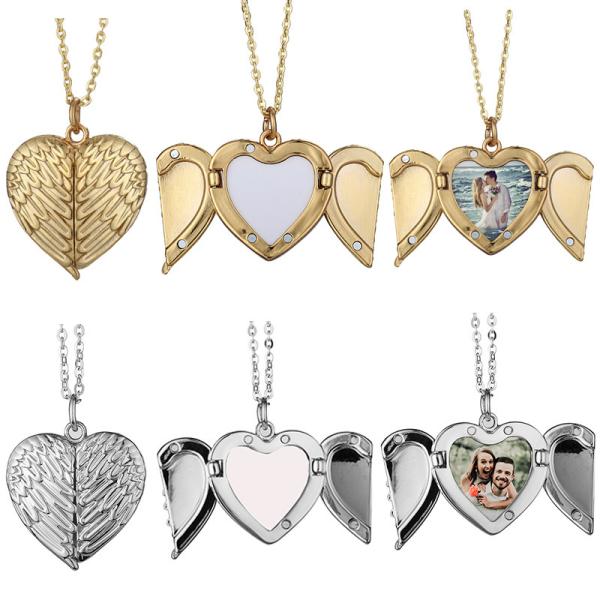 Custom Blank Vintage Sublimation Sunflower Locket Necklace Personalized Locket With Photo