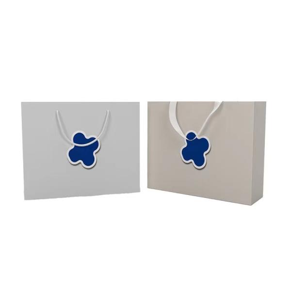 128gsm-350gsm Art Paper Shopping Bag Simple Strokes Printing Brown Paper Grocery Bags