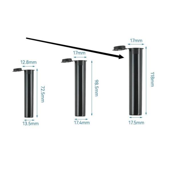 Multifunctional Custom Color Waterproof Plastic Pre Roll Tube With Squeeze Pop Top Caps No Reviews Yet
