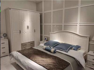 White Color European Contemporary Furniture Four Door Opening Wardrobe With Two Drawers