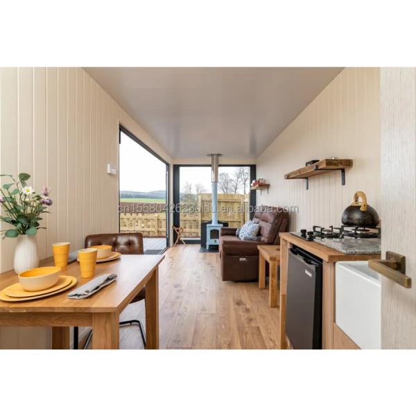 Jardines de aleación de aluminio 20ft40ft 2 dormitorio Contenedor Puerta de vidrio Prefabricado Contenedor de vida Casa de hogar Estudio para estudio