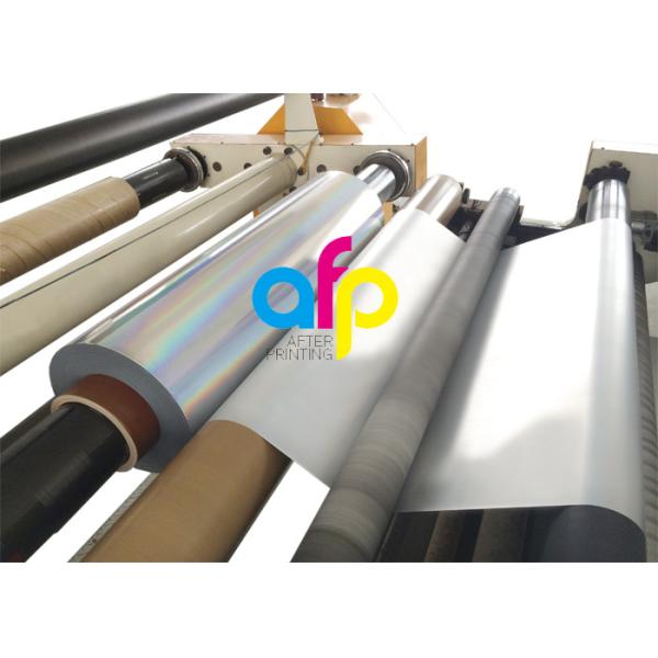 20 Mic PET Dry Holographic Film Roll , Clear Polyester Film With Rainbow Pattern