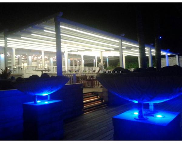Sunshade Pergola Awning Kits Patio Rain Cover Roof PVC With LED Lights