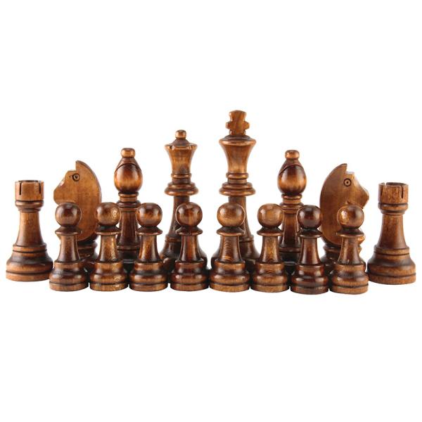 Children 70mm Vintage Wooden Chess Board Checker Set Entertainment Games