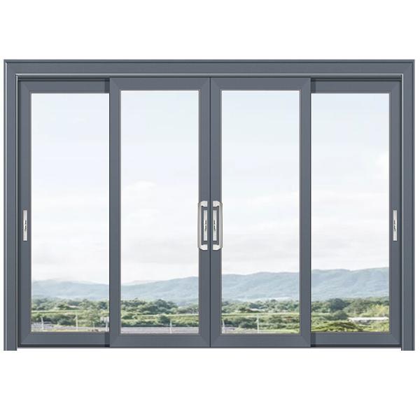Porta de vidro de alumínio custom soundproof deslizante portas de vidro duplo com 10 camadas de vedação