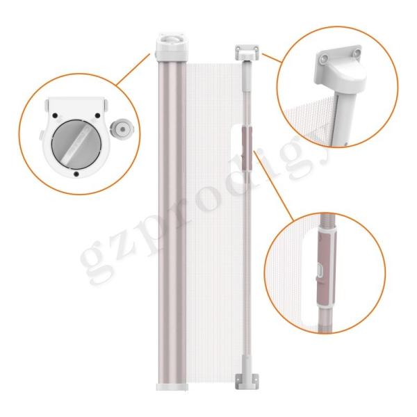 Retractable Mesh Baby Safety Gates Aluminum Frame For Hallways
