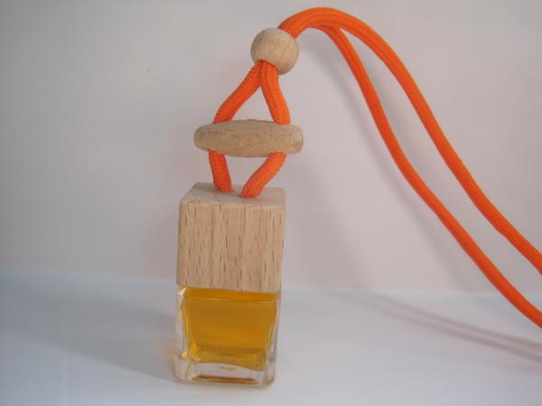 8ml square glass perfume bottle with strings for hanging in car ,home,restroom.