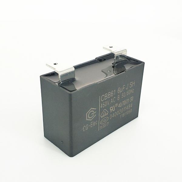 CBB61 450V 6.0mfd Cooker Hood Capacitor Black Plastic Triangle With Location Hole
