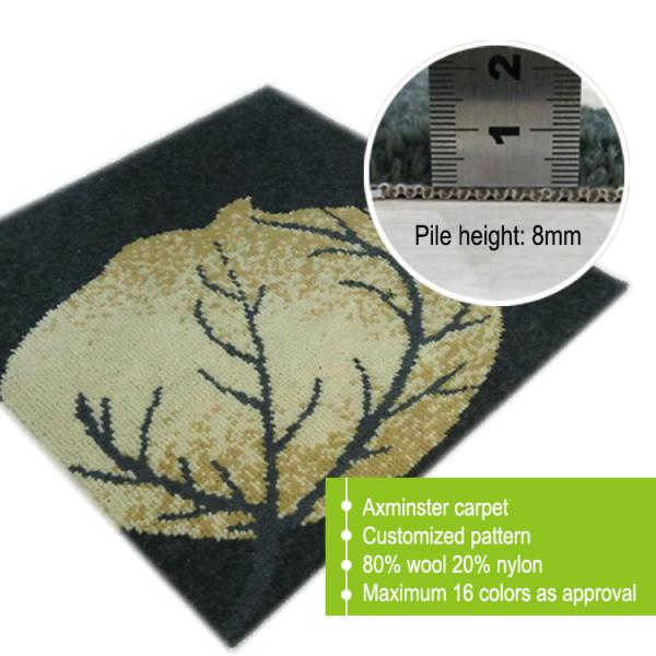 Custom Church Wall to Wall Axminster Carpet Roll for Muslim Hotel Room Backing PP Back