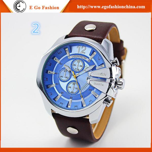 E Go Fashion China Watch Wholesale 2 Subdials Rose Gold 8176 Watch Brown Vintage Watch New