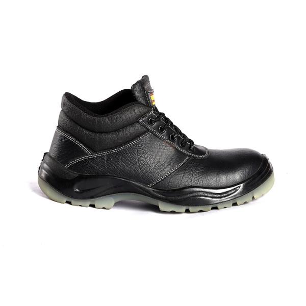 Anti Slip Work Safety Shoes Durable Black Safety Boots Oil Proof Double Density PU Injection Outsole