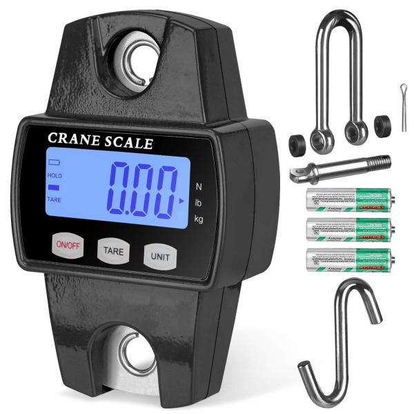 Báscula de grúa mini portátil con soporte OEM/ODM, capacidad de 300 kg / 660 lb, material ABS y acero inoxidable, y pantalla LED LCD