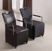 Elegante e confortável poltrona DC-7276 com estrutura de aço inoxidável