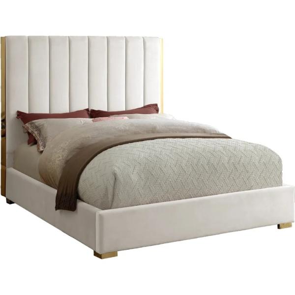 Light Luxury Europe new design Upholstered beds Modern Queen size King Size Fancy velvet fabric soft beds for Bedroom