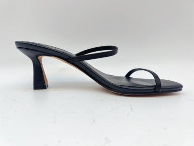 One Strap Lightweight Summer Slippers Black Low Heel Open Toe Shoes