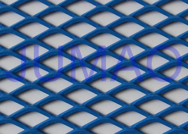 Perforated Architectural Expanded Metal , Blue / Red Steel Expanded Metal Mesh